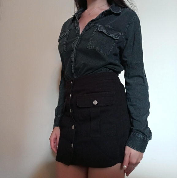 DONATED! Denim Shirt with Peekaboo Back Yoke - Picture 2 of 8